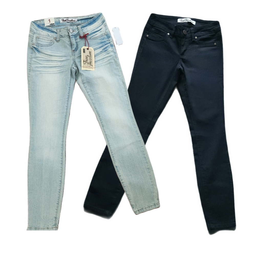 True Freedom Mid Rise Ankle Skinny Jeans Bundle, Size: 1 (Juniors)